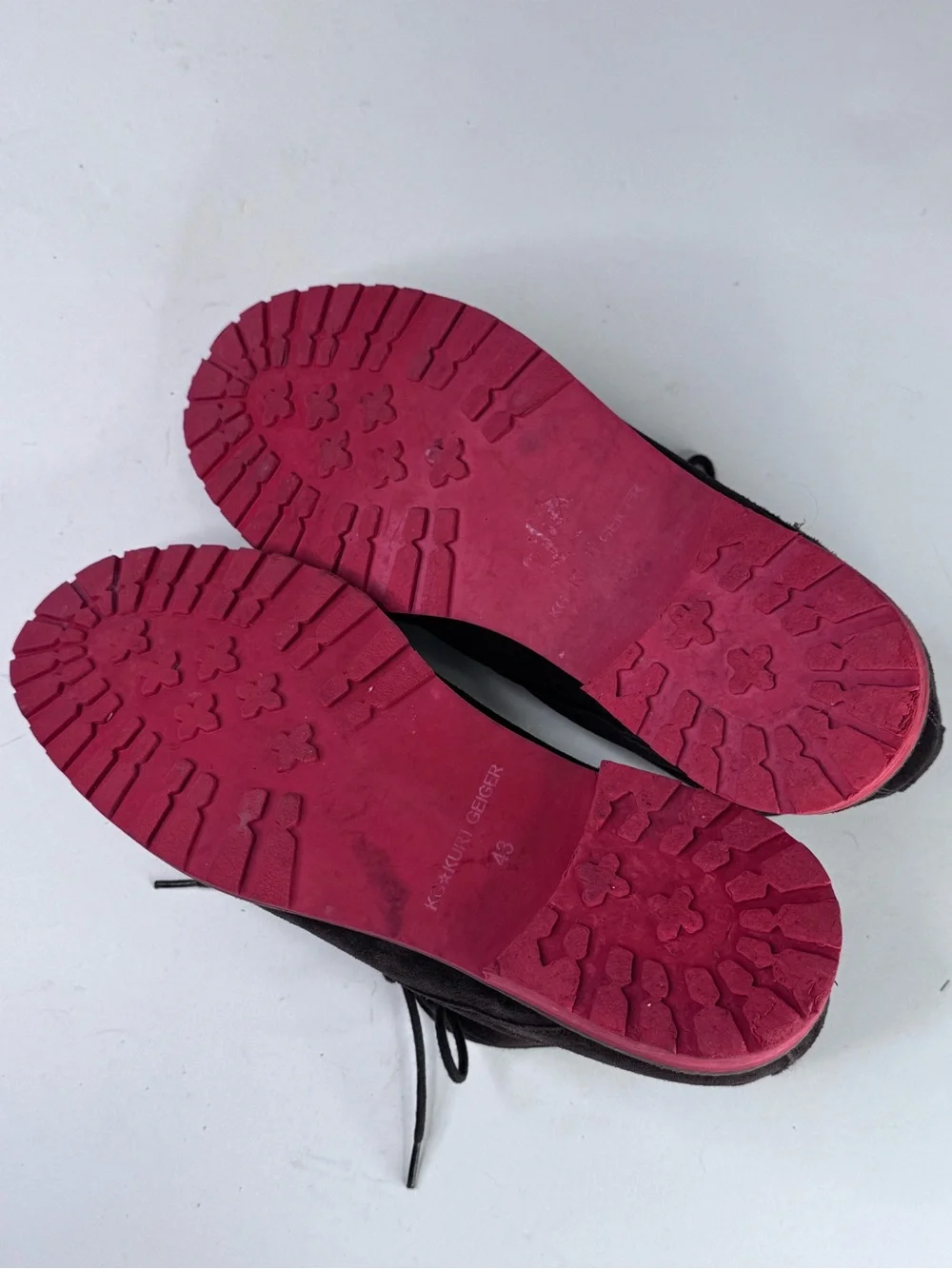 Kurt Geiger Dark Brown Suede Chukka Boots with Red Sole